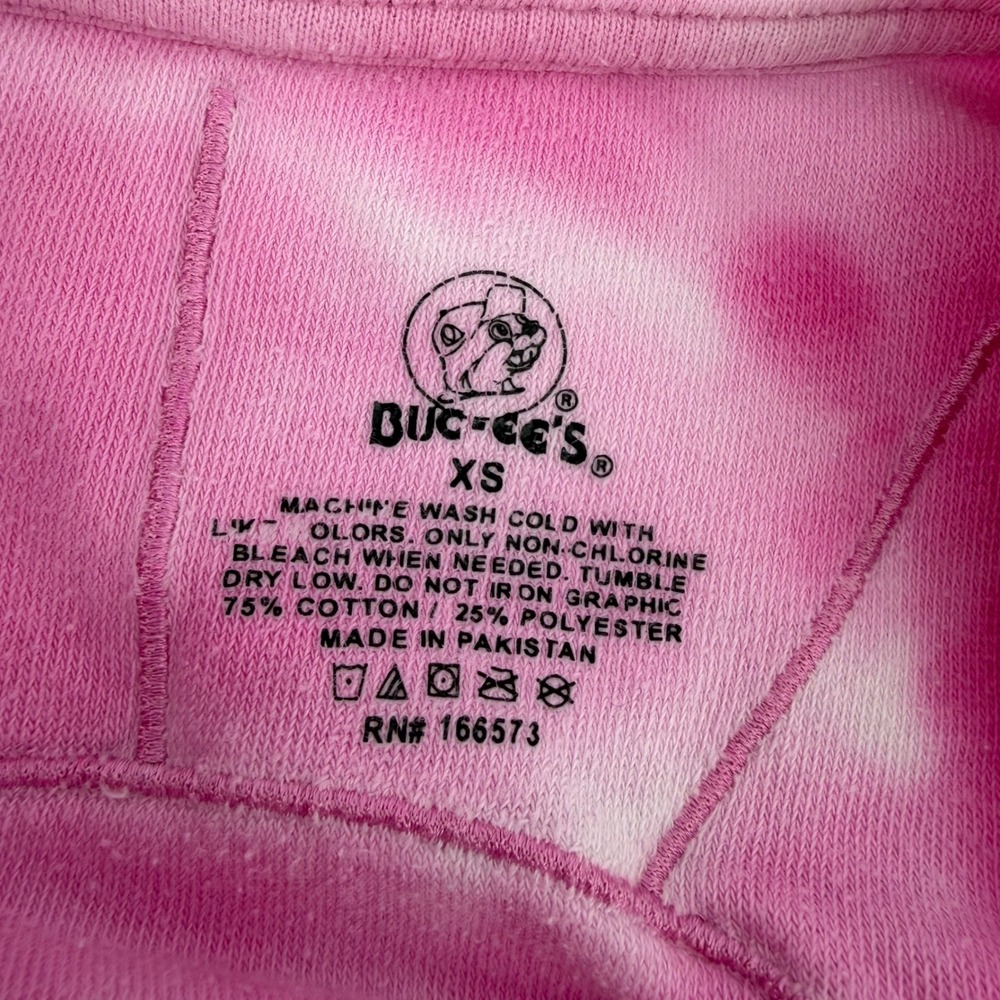 Bucees‎ Pink Tie Dye Spirit Jersey Sweatshirt XS Long Sleeve V Neck Cotton Blend - Picture 4 of 6